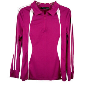 Jack Smith Athletic Top Pink White Long Sleeves 1/4 Zip